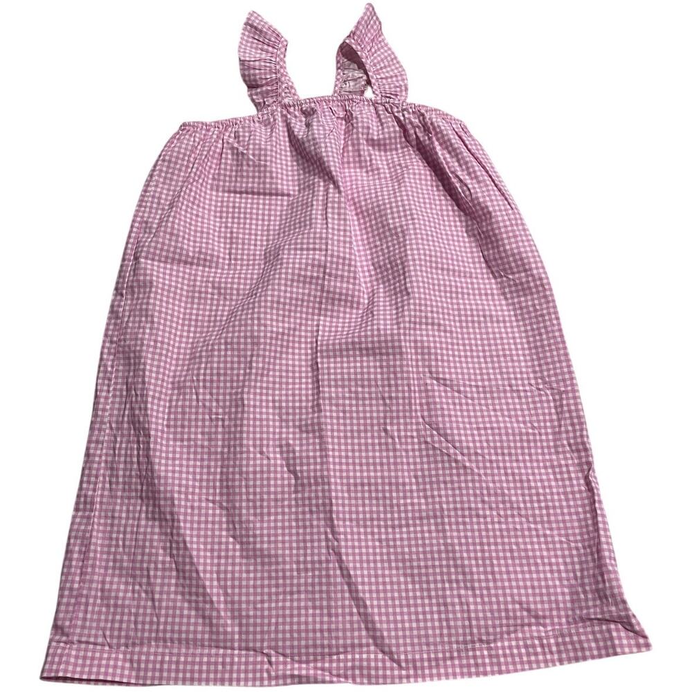 NWT Kids Club Ruffle Strap Dress Mini Gingham K8-210-PP-8 Plaid Girls Sz 14 Pink